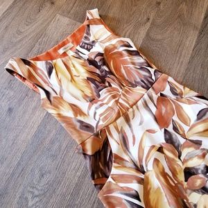 "Burnt" Palm Midi Dress (Yay Pockets)